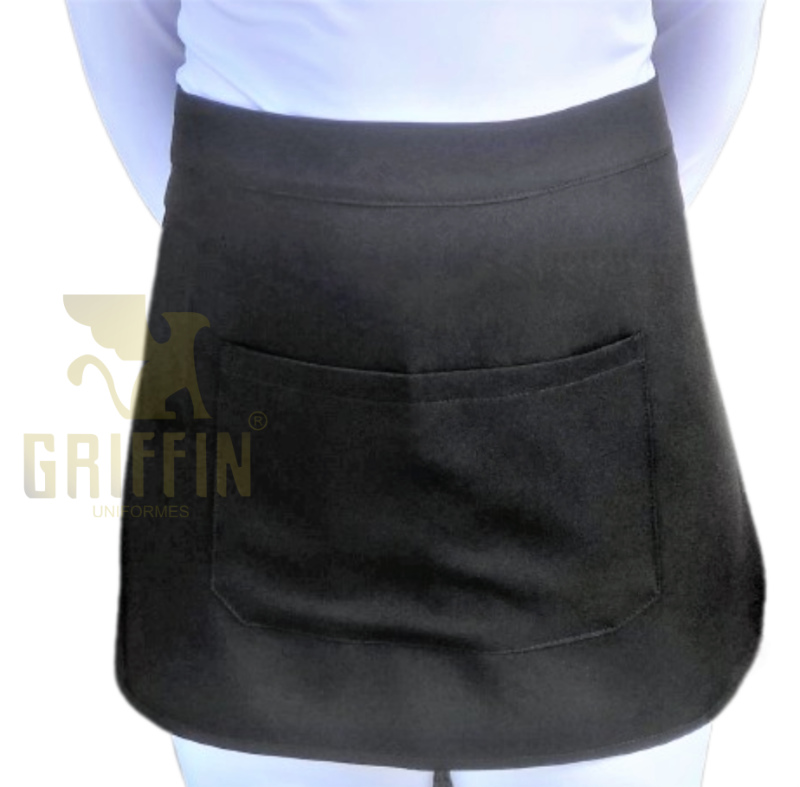Avental de Cintura Mini Oxford Preto
